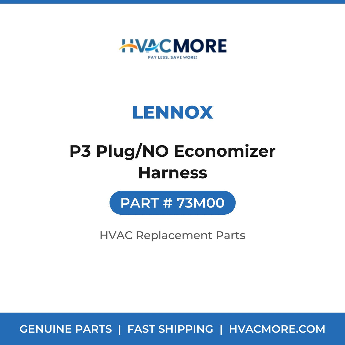 Lennox P3 Plug/NO Economizer Harness 73M00