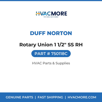 Duff Norton Rotary Union 1 1/2" SS RH 750118C