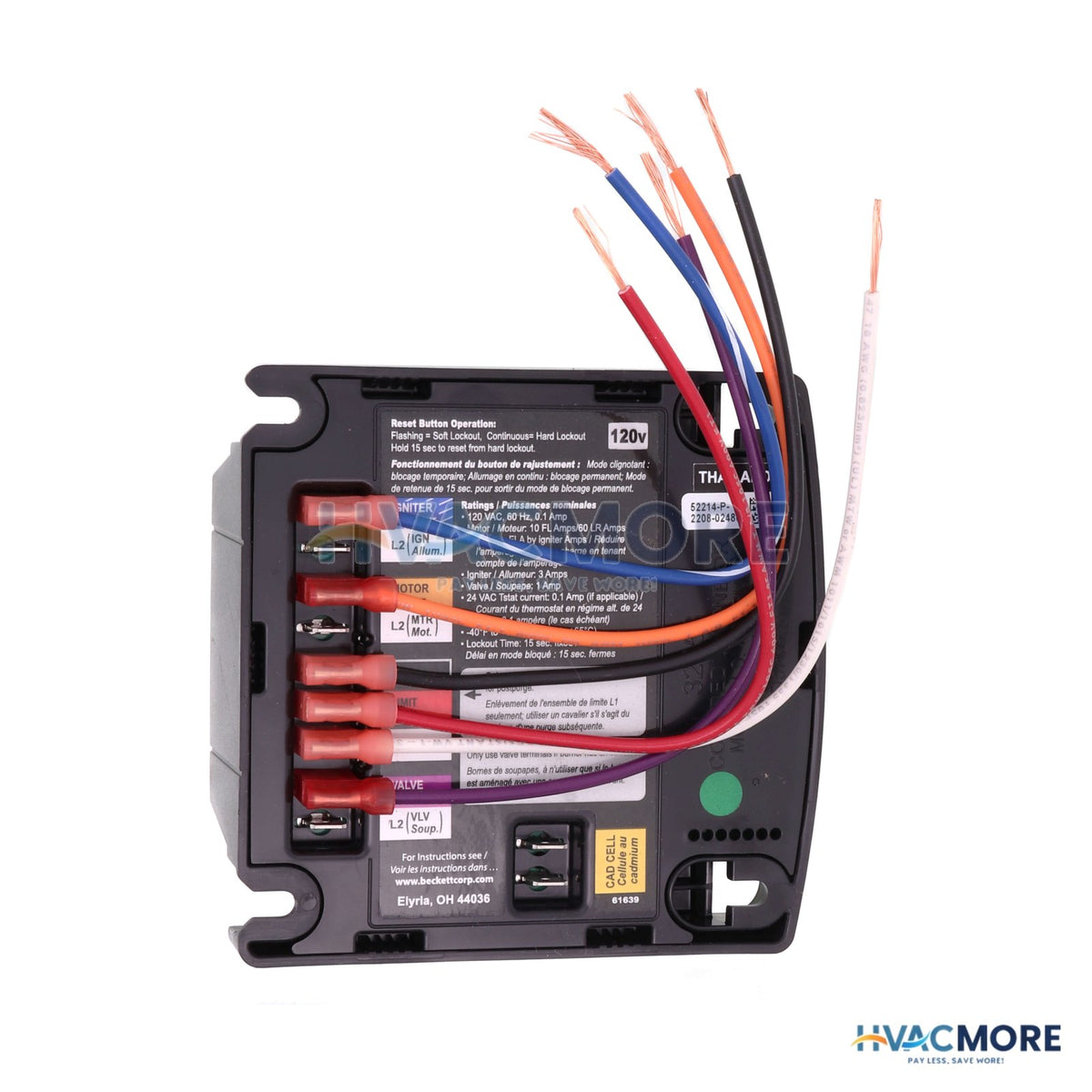 R.W. Beckett 7505P GeniSys Cad Cell Oil Primary Control W/ 15 sec Pre-Purge & 30 sec Post-Purge (Replaces R7184P Relay Controls) 7505P1530U