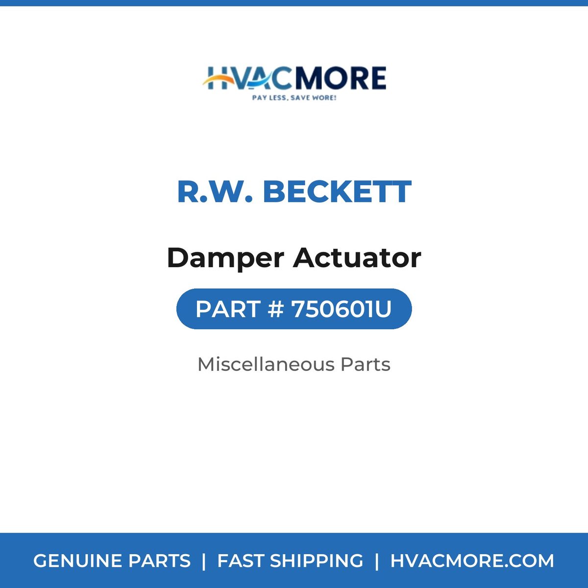 R.W. Beckett Damper Actuator 750601U