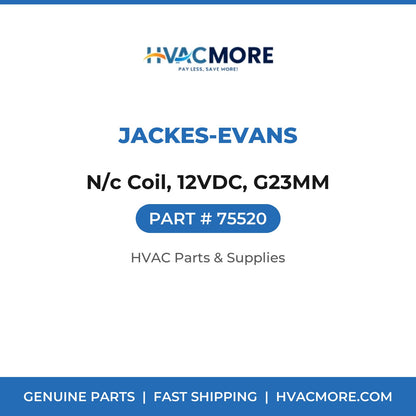 Jackes-Evans N/c Coil, 12VDC, G23MM 75520