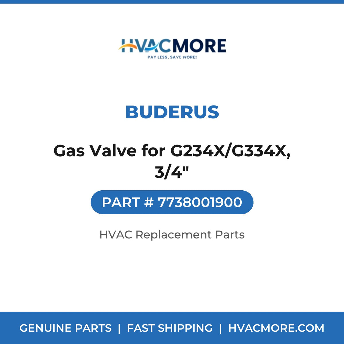 Buderus Gas Valve for G234X/G334X, 3/4" 7738001900