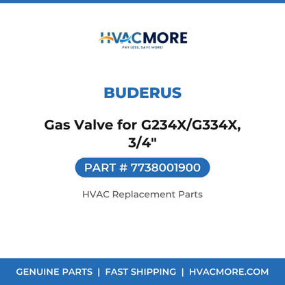Buderus Gas Valve for G234X/G334X, 3/4" 7738001900