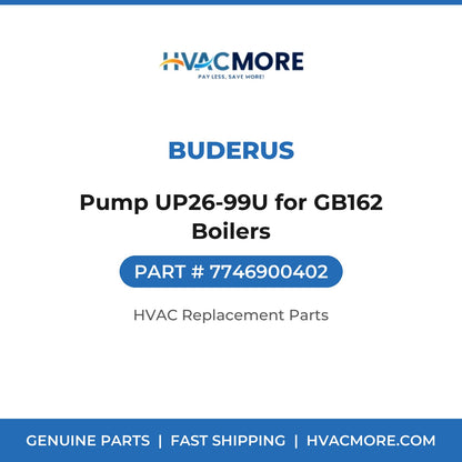 Buderus Pump UP26-99U for GB162 Boilers 7746900402