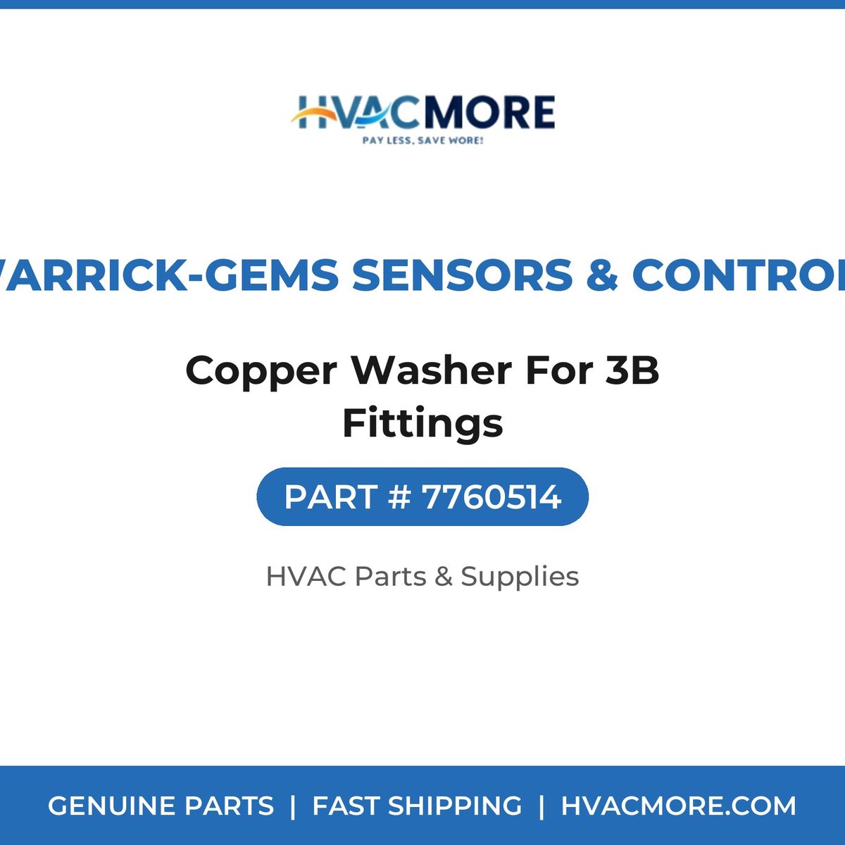 Warrick-Gems Sensors & Controls Copper Washer For 3B Fittings 7760514