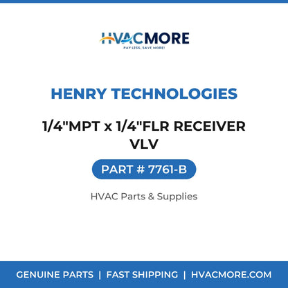 Henry Technologies 1/4"MPT x 1/4"FLR RECEIVER VLV 7761-B