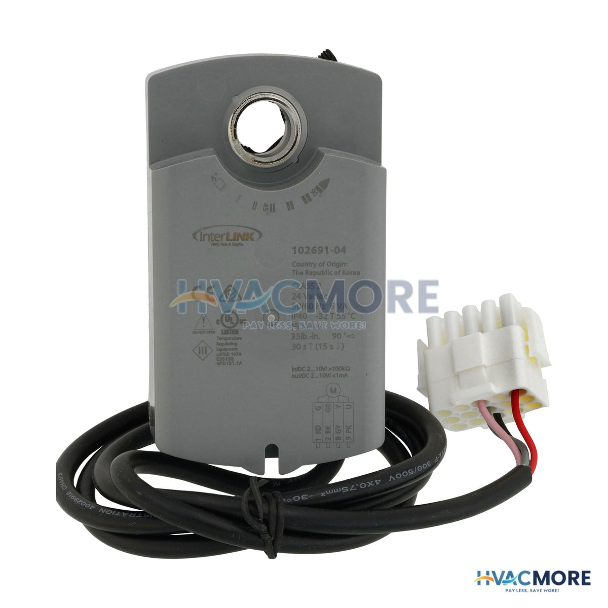 Lennox 24VAC/DC 35PSI 90DEG 0-10VDC Act 77W93