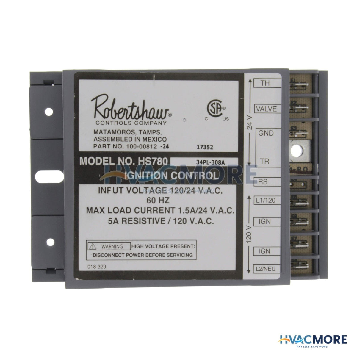 Robertshaw Hot Surface Ignition Module W/ 34 Sec. Prepurge 780-783
