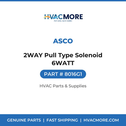 ASCO 2WAY Pull Type Solenoid 6WATT 8016G1