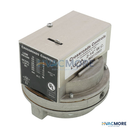 Antunes LGP-A Manual Reset SPDT LGP Switch W/ 1/4" NPT Connection and 1/8" NPT Vent, 2-14" WC 803112502