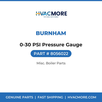 Burnham 0-30 PSI Pressure Gauge 8056022