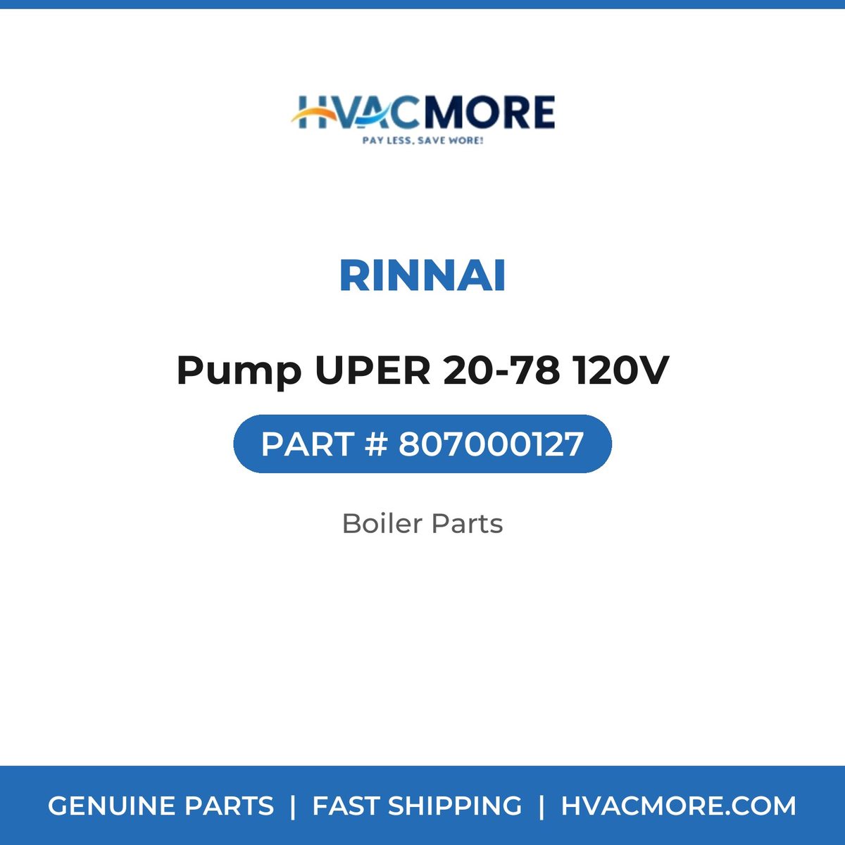 Rinnai Pump UPER 20-78 120V 807000127