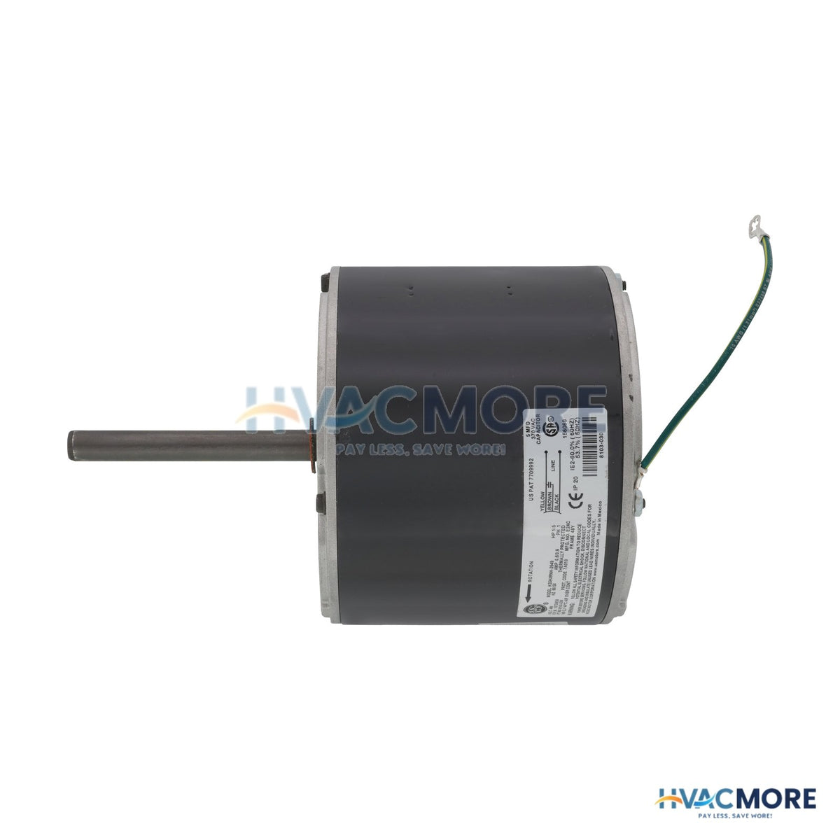 Bard 460 V 1 PH 1/5 HP 1075/950 RPM Motor 8103-030BX