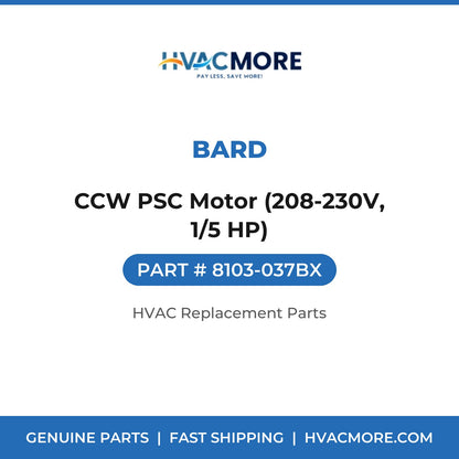 Bard CCW PSC Motor (208-230V, 1/5 HP) 8103-037BX