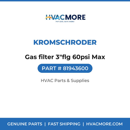 Kromschroder Gas filter 3"flg 60psi Max 81943600