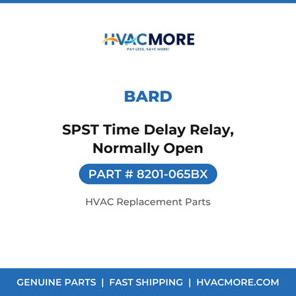 Bard SPST Time Delay Relay, Normally Open 8201-065BX