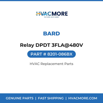 Bard Relay DPDT 3FLA@480V 8201-086BX