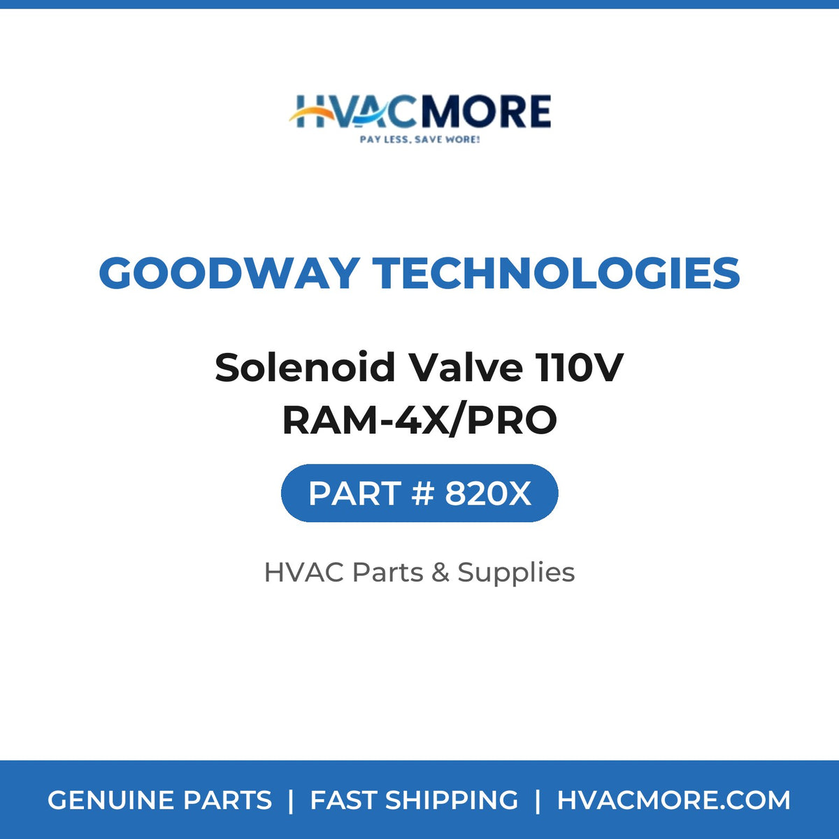 Goodway Technologies Solenoid Valve 110V RAM-4X/PRO 820X