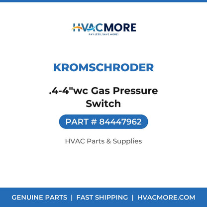 Kromschroder .4-4"wc Gas Pressure Switch 84447962