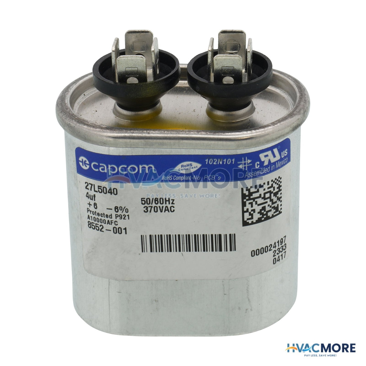 Bard 4 MFD 370V Oval Run Capacitor 8552-001BX