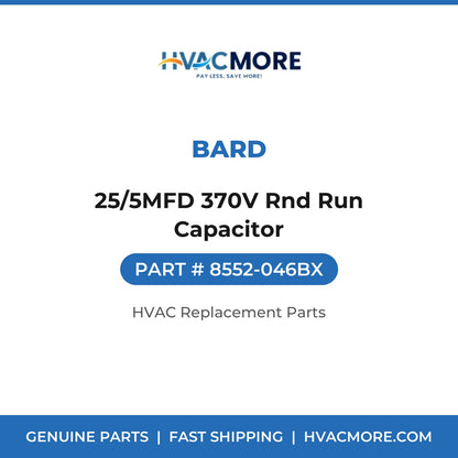 Bard 25/5MFD 370V Rnd Run Capacitor 8552-046BX