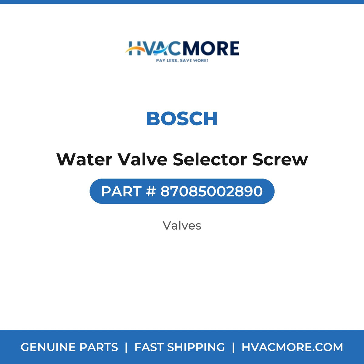 Bosch Water Valve Selector Screw 87085002890