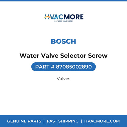Bosch Water Valve Selector Screw 87085002890