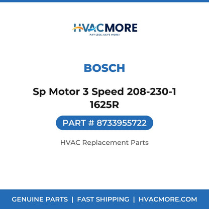 Bosch Sp Motor 3 Speed 208-230-1 1625R 8733955722