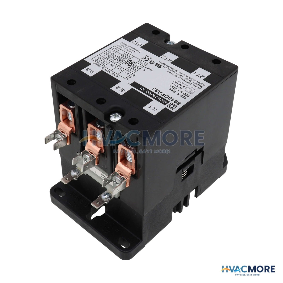 Square D Definite Purpose Contactor, 3P, 90A (24V) 8910DPA93V14