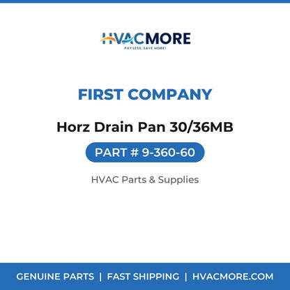 First Company Horz Drain Pan 30/36MB 9-360-60