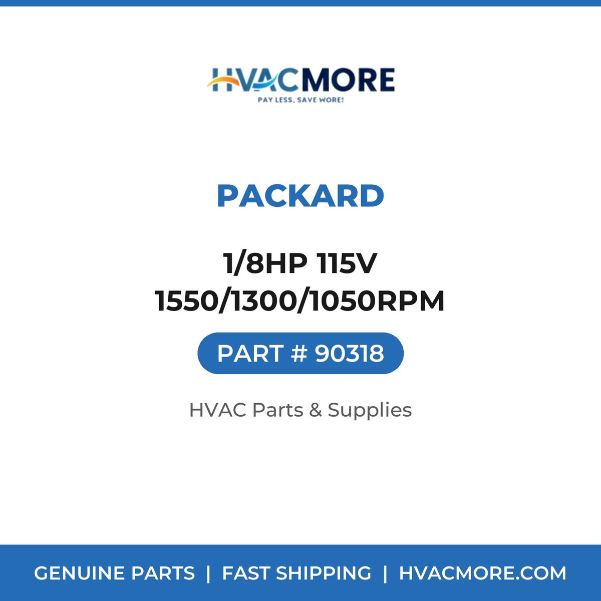 Packard 1/8HP 115V 1550/1300/1050RPM 90318