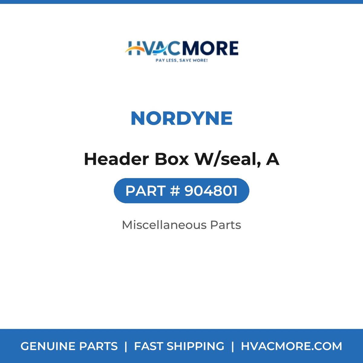 Nordyne Header Box W/seal, A 904801