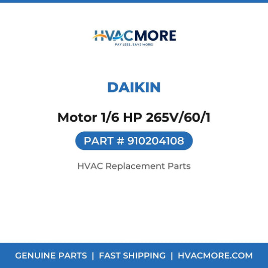 Daikin Motor 1/6 HP 265V/60/1 910204108