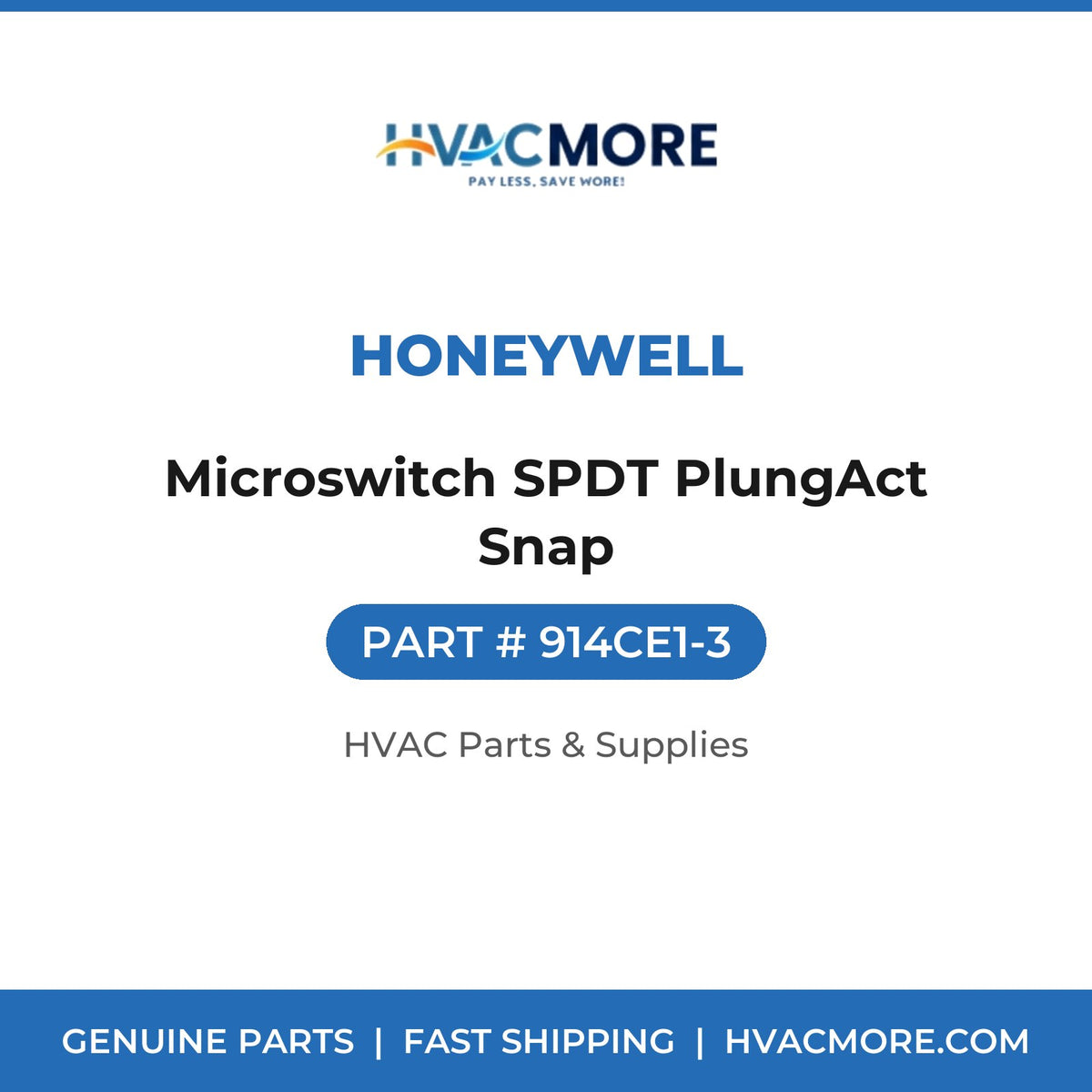 Honeywell Microswitch SPDT PlungAct Snap 914CE1-3