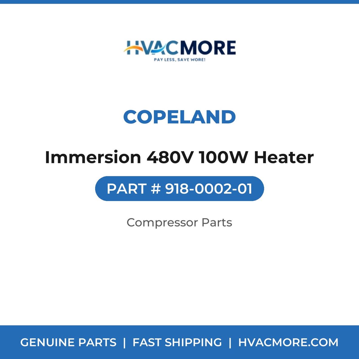 Copeland Immersion 480V 100W Heater 918-0002-01