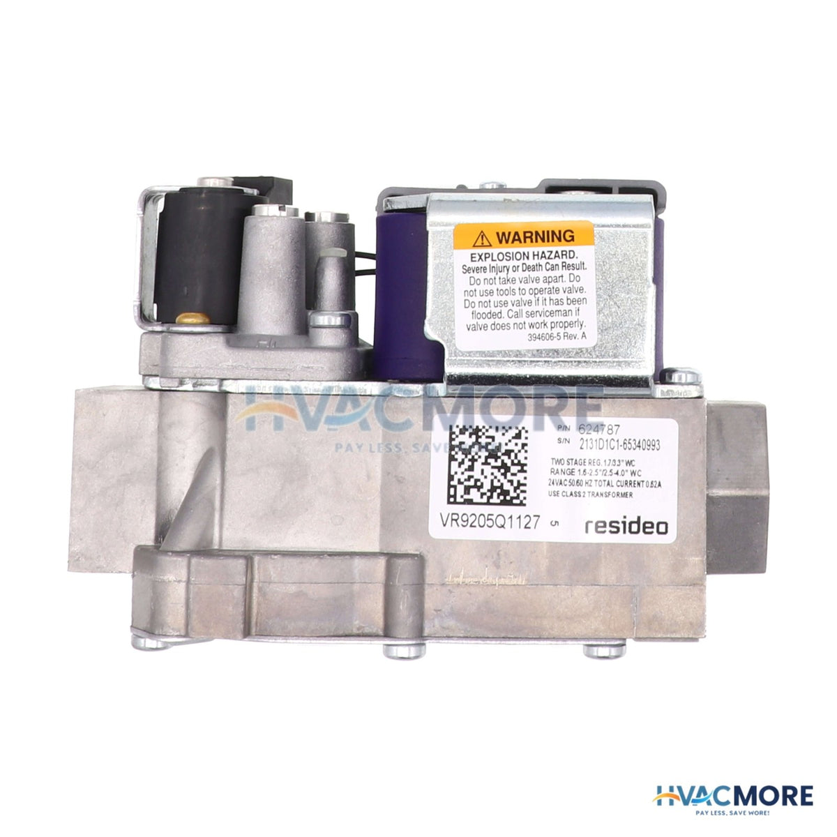 Nordyne 24V Gas Valve, 1/2" W.C., 1.7", 3.3" 921691