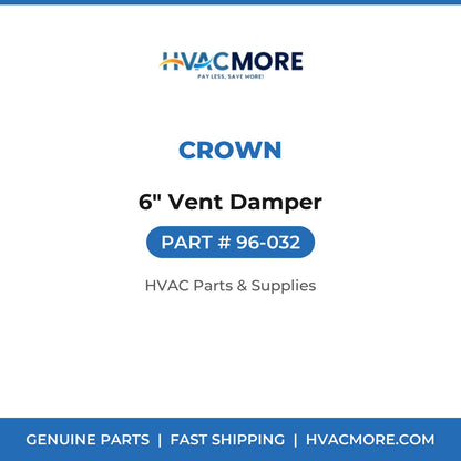 Crown 6" Vent Damper 96-032