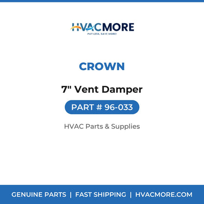 Crown 7" Vent Damper 96-033