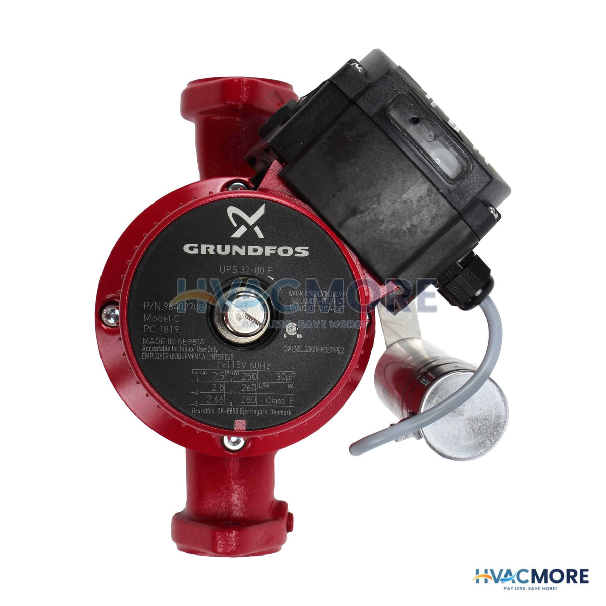 Grundfos UPS32-80/2 VersaFlo Cast Iron Circulator Pump (115V, 1/2 HP) 96402708