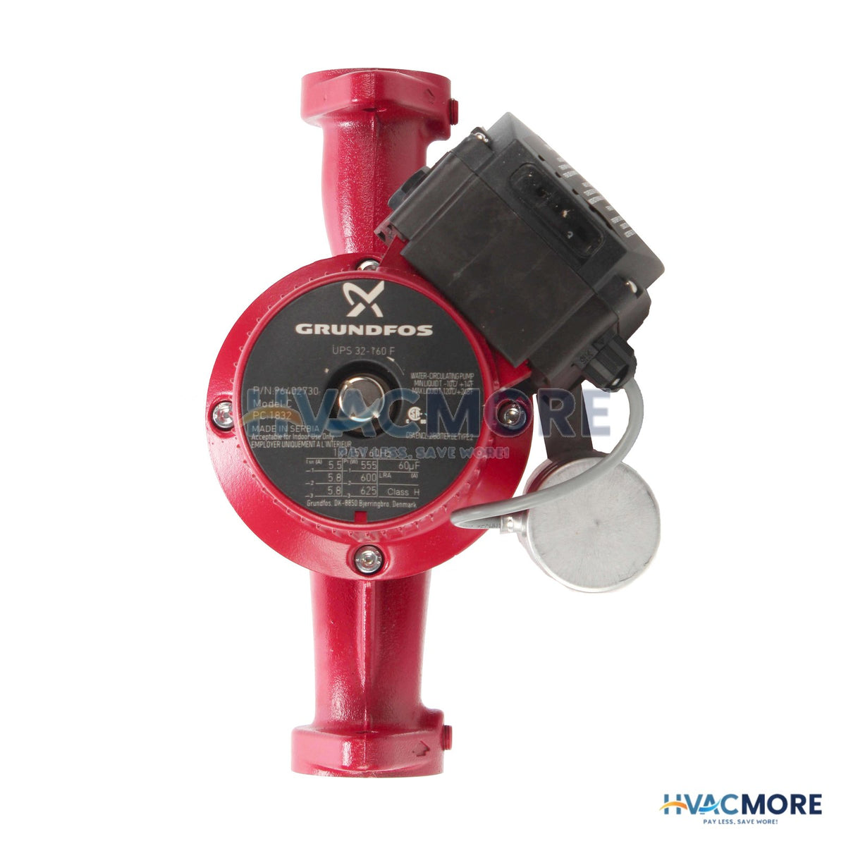 Grundfos UPS32-160/2, 3-SPEED Circulator Pump (3/4 HP, 115V) 96402730
