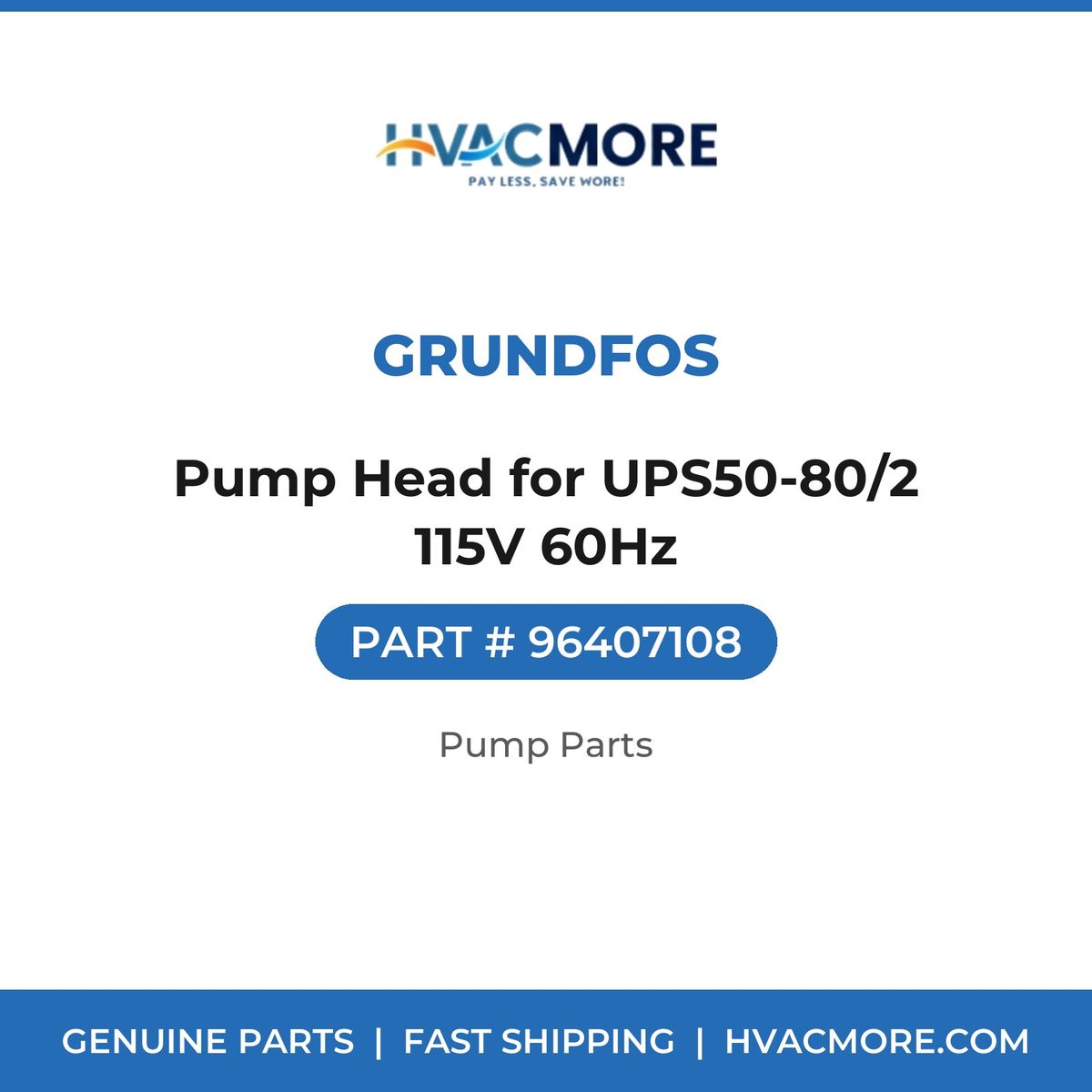 Grundfos Pump Head for UPS50-80/2 115V 60Hz 96407108