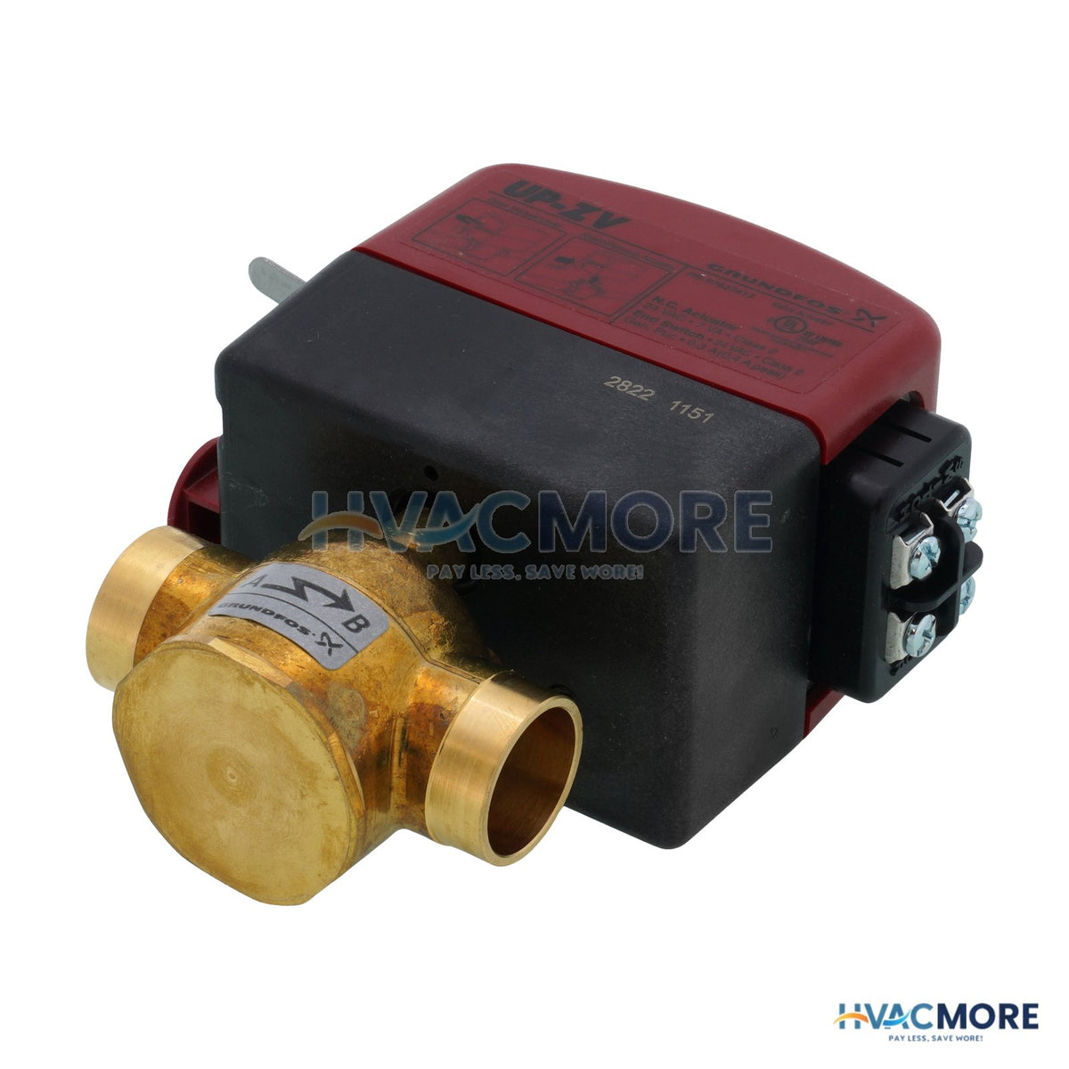 Grundfos 3/4" Sweat UP-ZV 2-WAY, Normally Closed Zone Valve W/ End Switch 97627419