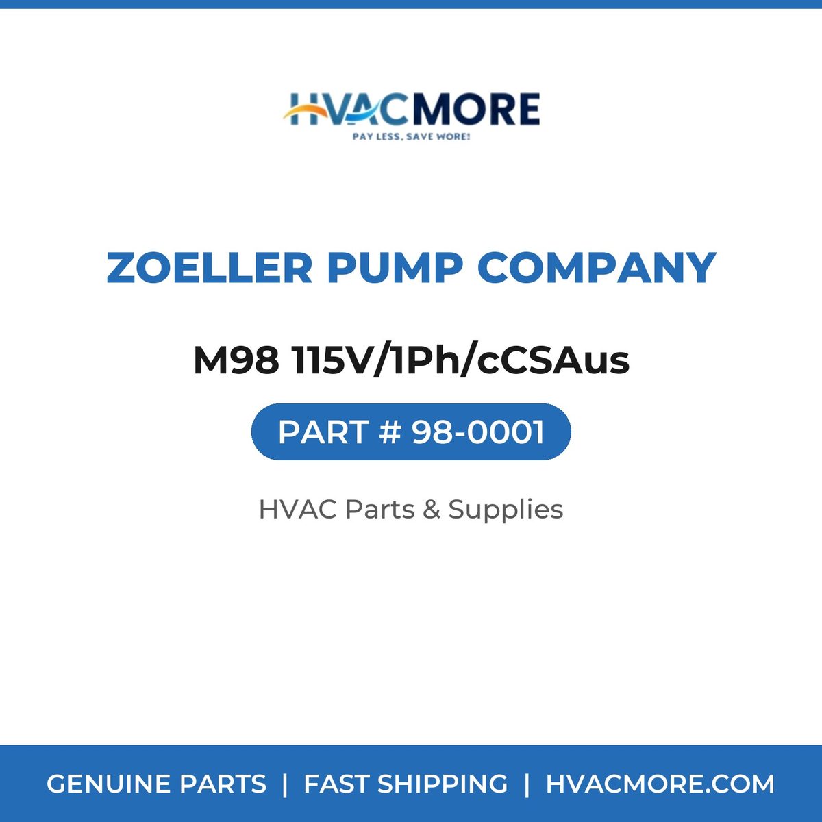 Zoeller Pump Company M98 115V/1Ph/cCSAus 98-0001