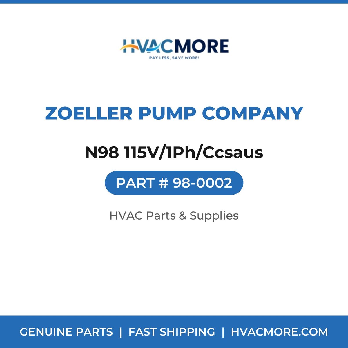 Zoeller Pump Company N98 115V/1Ph/Ccsaus 98-0002