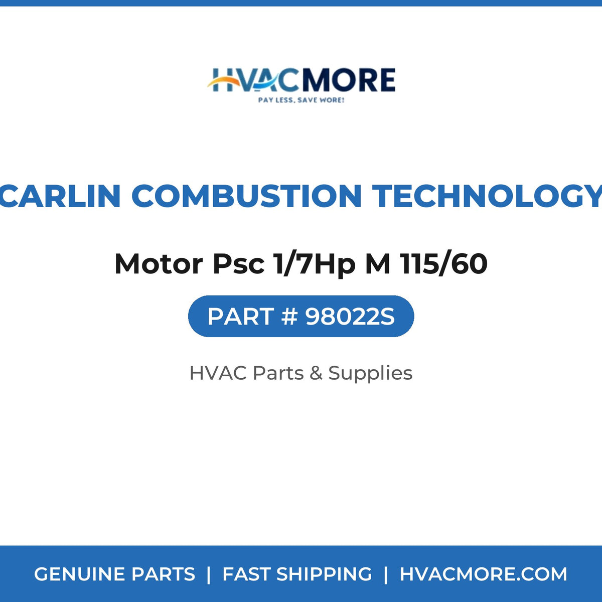 Carlin Combustion Technology Motor Psc 1/7Hp M 115/60 98022S