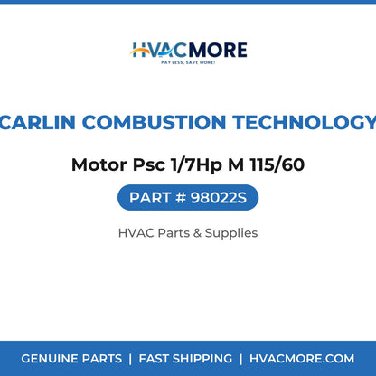 Carlin Combustion Technology Motor Psc 1/7Hp M 115/60 98022S