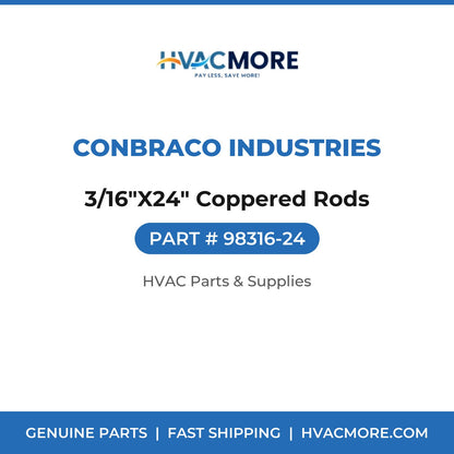 Conbraco Industries 3/16"X24" Coppered Rods 98316-24