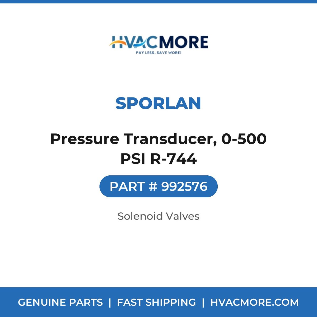 Sporlan Pressure Transducer, 0-500 PSI R-744 992576