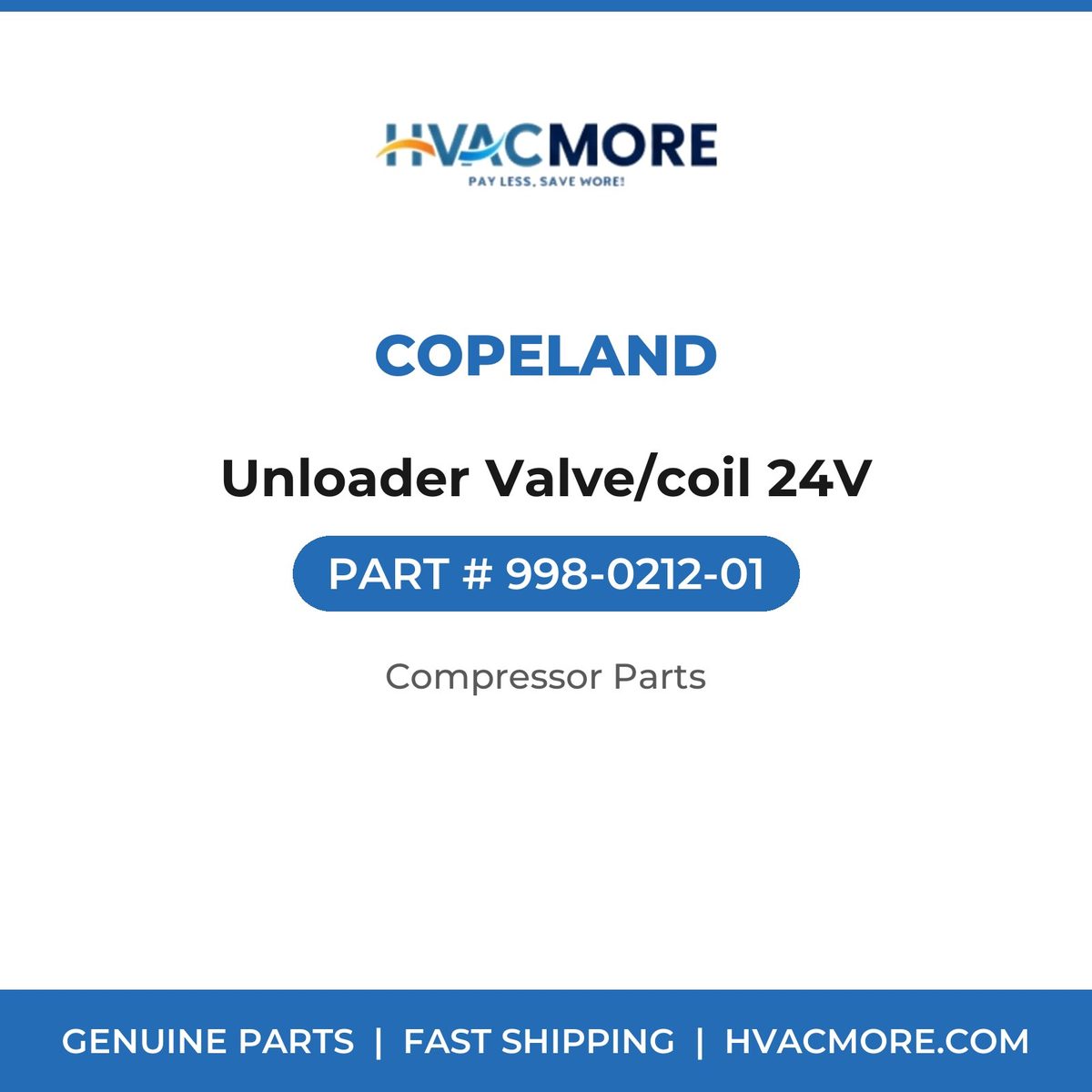Copeland Unloader Valve/coil 24V 998-0212-01