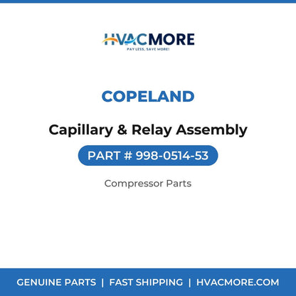 Copeland Capillary & Relay Assembly 998-0514-53